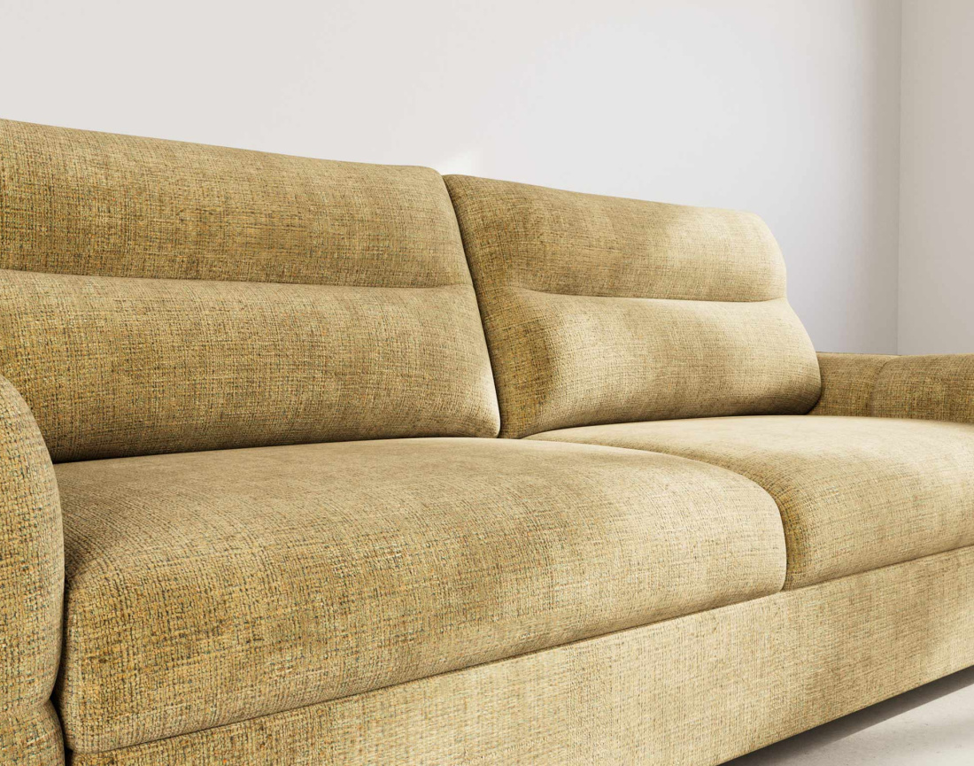 Canapé droit 3 places convertible en velours texturé Anatole