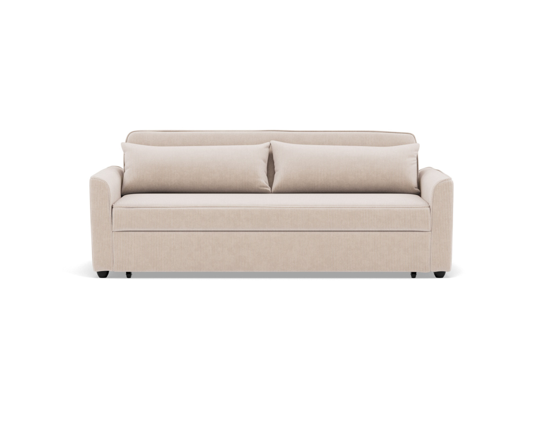 Canapé droit 3 places convertible en velours côtelé Ernest