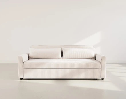 Canapé droit 3 places convertible en velours côtelé Ernest