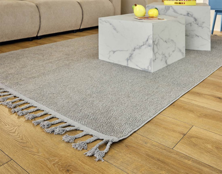 Tapis rectangulaire uni gris Elma