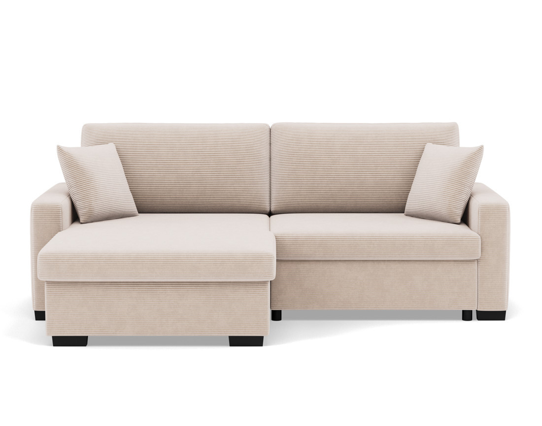 Canapé d'angle réversible 4 places convertible avec coffre en velours côtelé Gisele