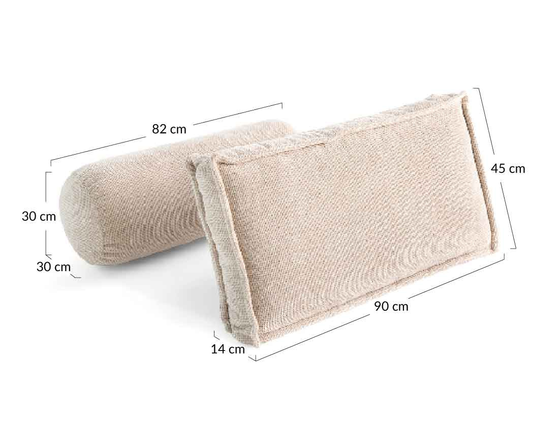 Lot de deux coussins de dossier en velours texturé Marisol