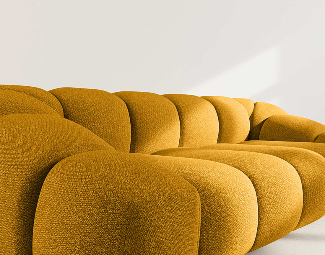 Canapé 3 places en velours texturé Ava