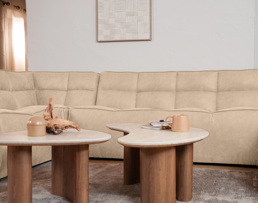 Canapé modulable d'angle réversible 4 places en simili Alya