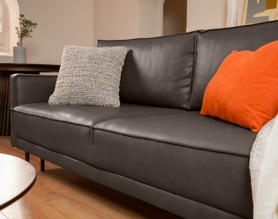 Canapé droit 3 places convertible avec coffre en simili Charlie