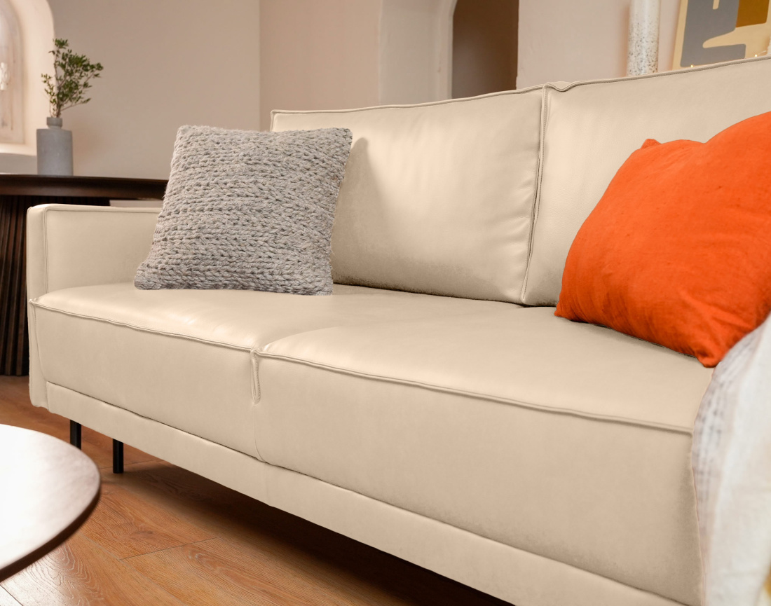 Canapé droit 3 places convertible avec coffre en simili Charlie