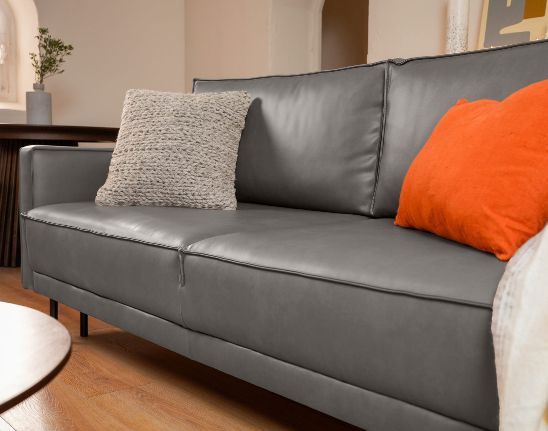 Canapé droit 3 places convertible avec coffre en simili Charlie