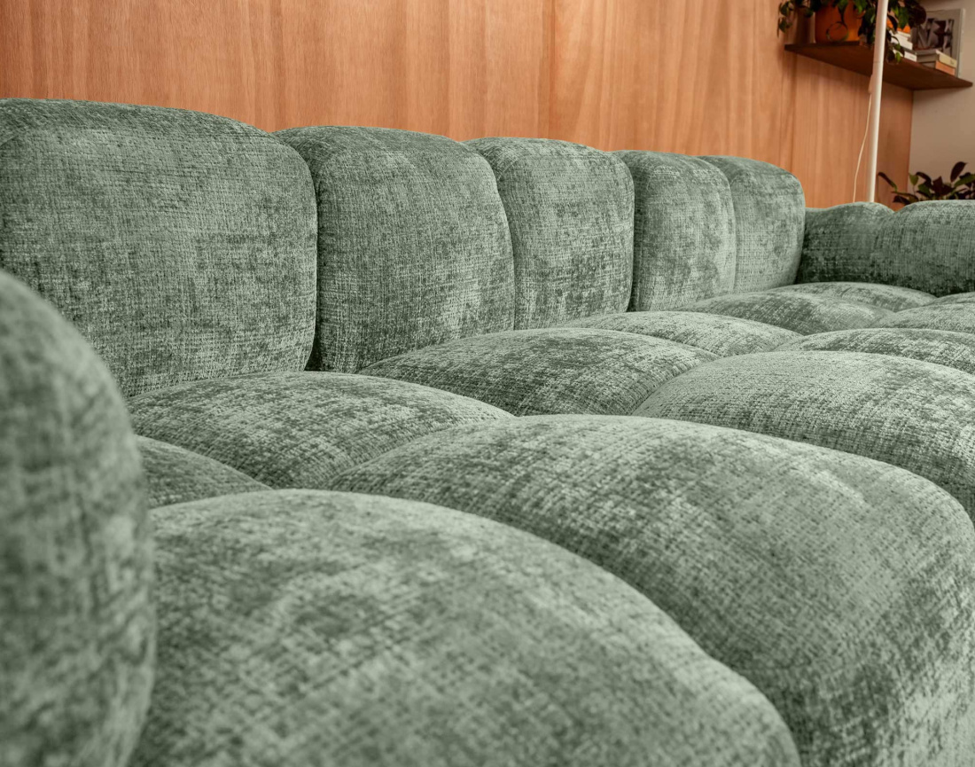 Canapé modulable d'angle réversible 4 places en velours texturé