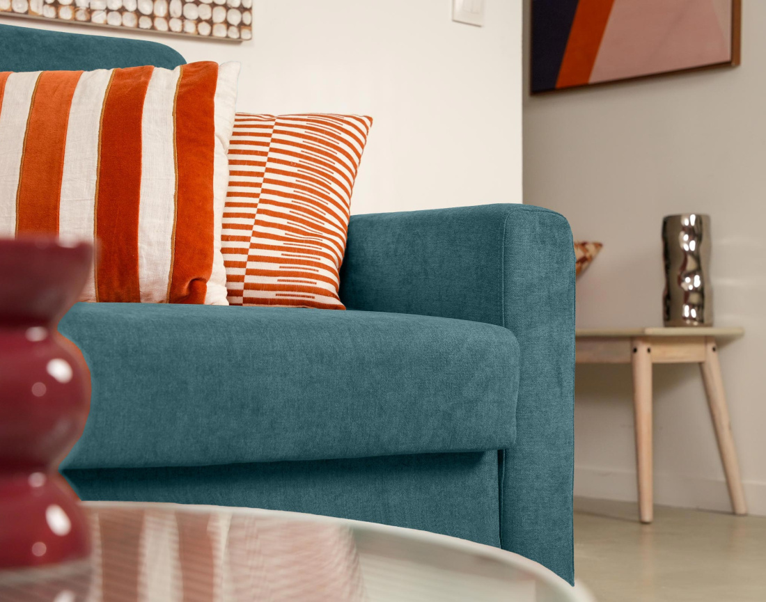 Canapé JULIA 3 places convertible express quotidien en tissu | Best Mobilier
