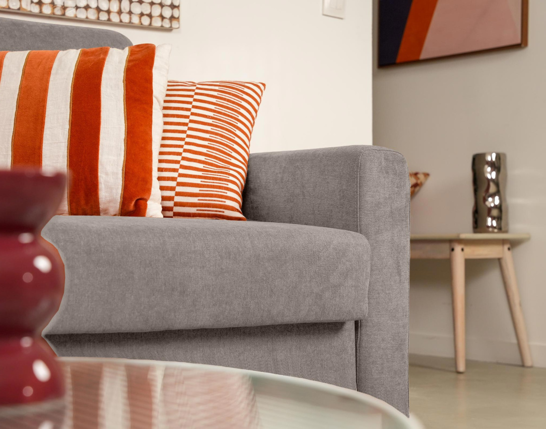 Canapé 3 places convertible express quotidien en tissu Julia