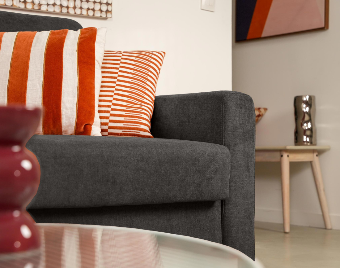 Canapé 3 places convertible express quotidien en tissu Julia