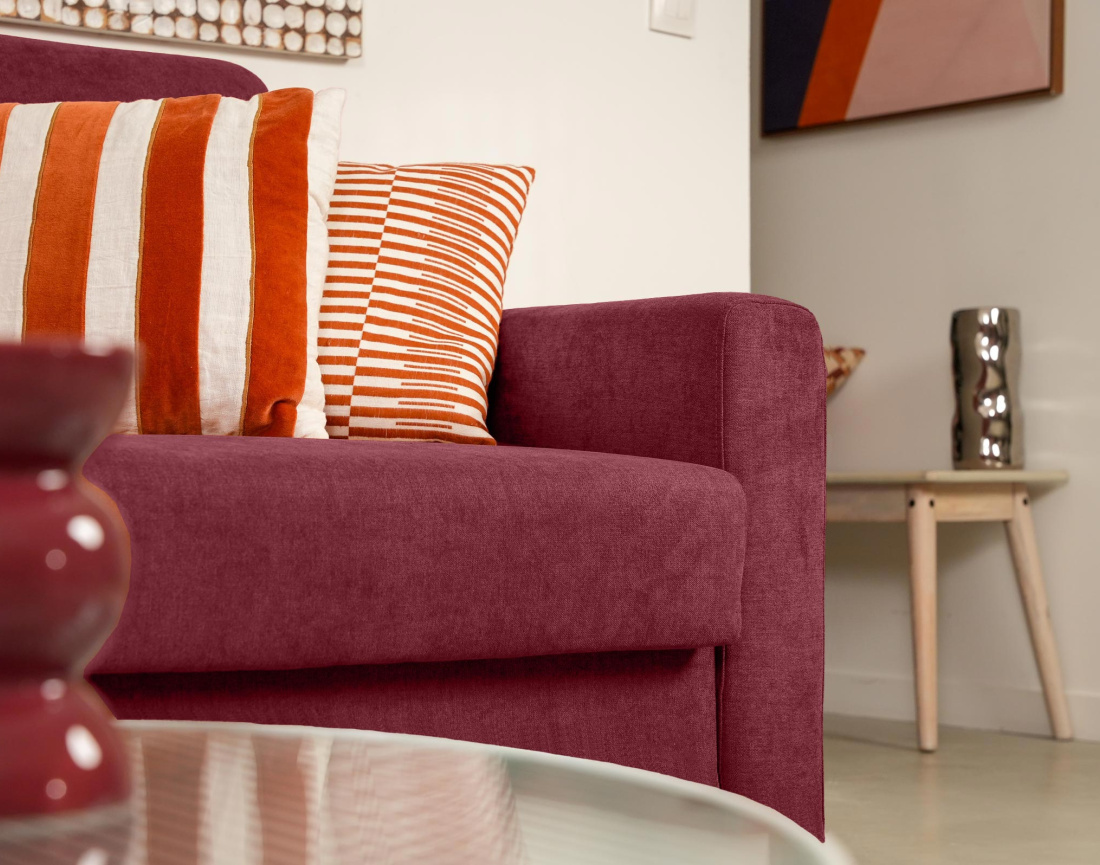 Canapé 3 places convertible express quotidien en tissu Julia