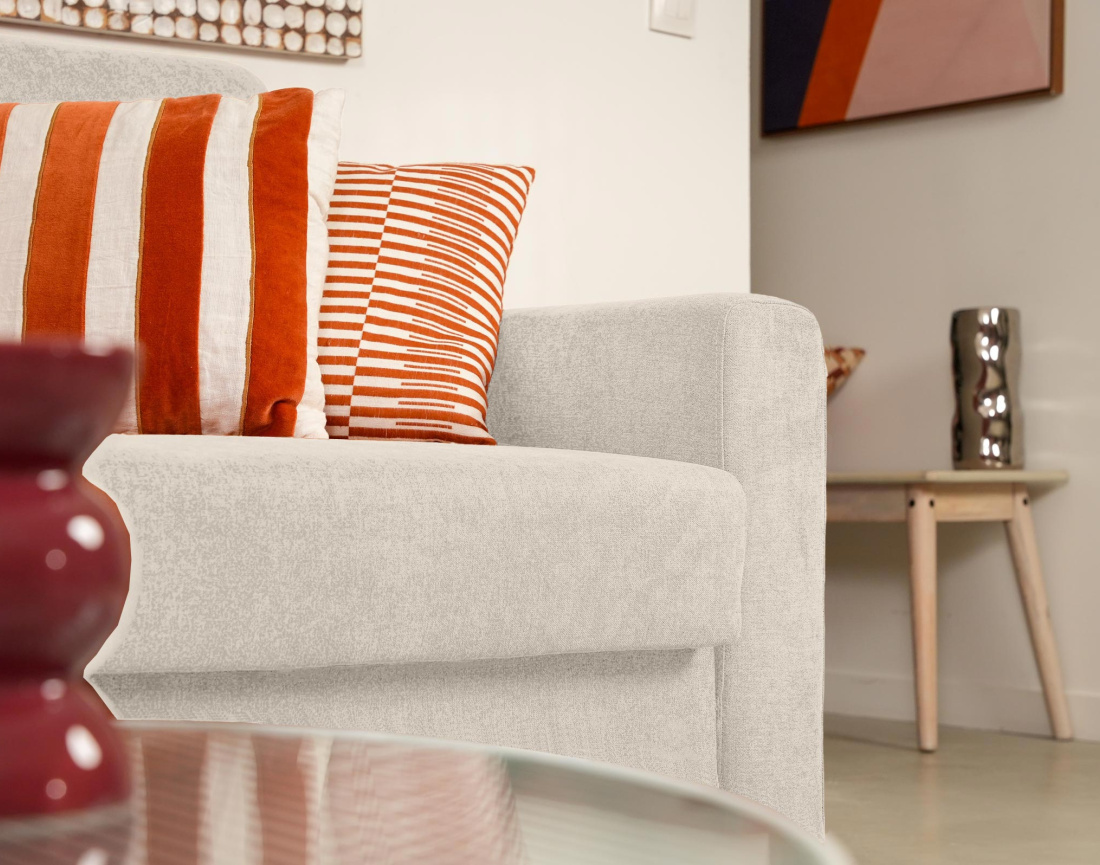 Canapé 3 places convertible express quotidien en tissu Julia