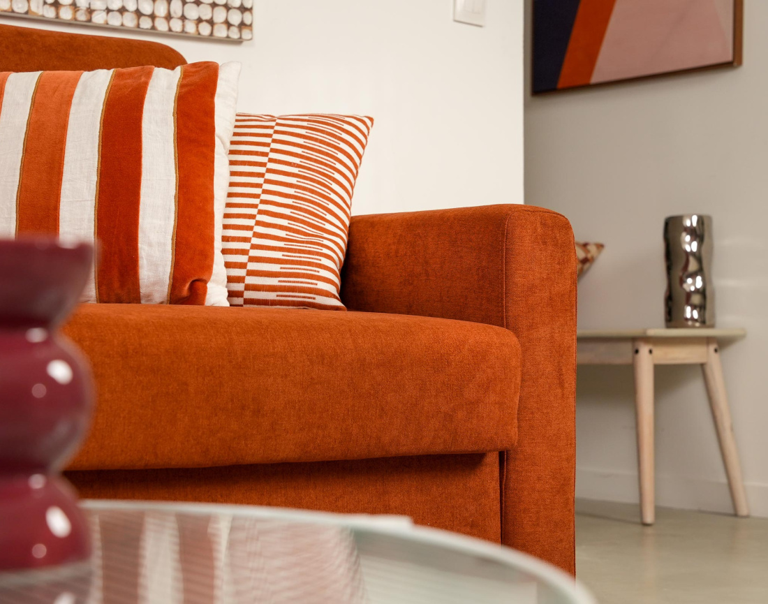 Canapé JULIA 3 places convertible express quotidien en tissu | Best Mobilier