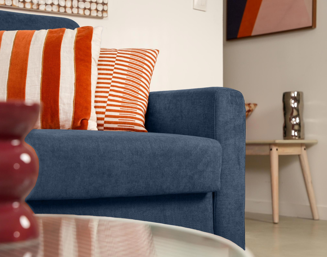 Canapé 3 places convertible express quotidien en tissu Julia