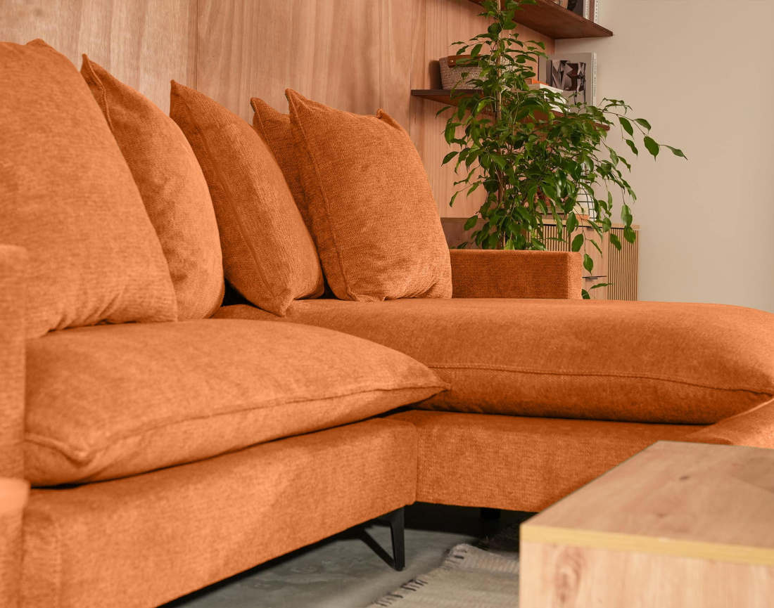 Canapé d'angle réversible 4 places en tissu texturé Madison