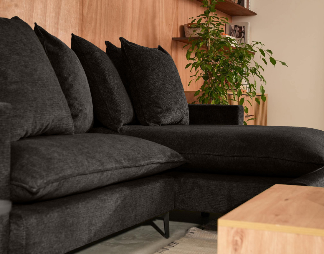 Canapé d'angle réversible 4 places en tissu texturé Madison