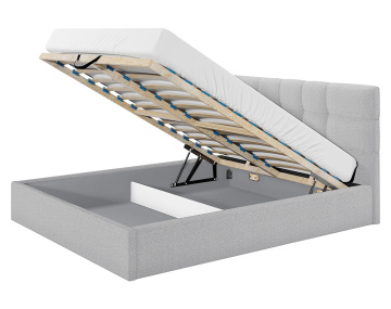 Mael - lit coffre 180x200 cm - en tissu et sommier inclus