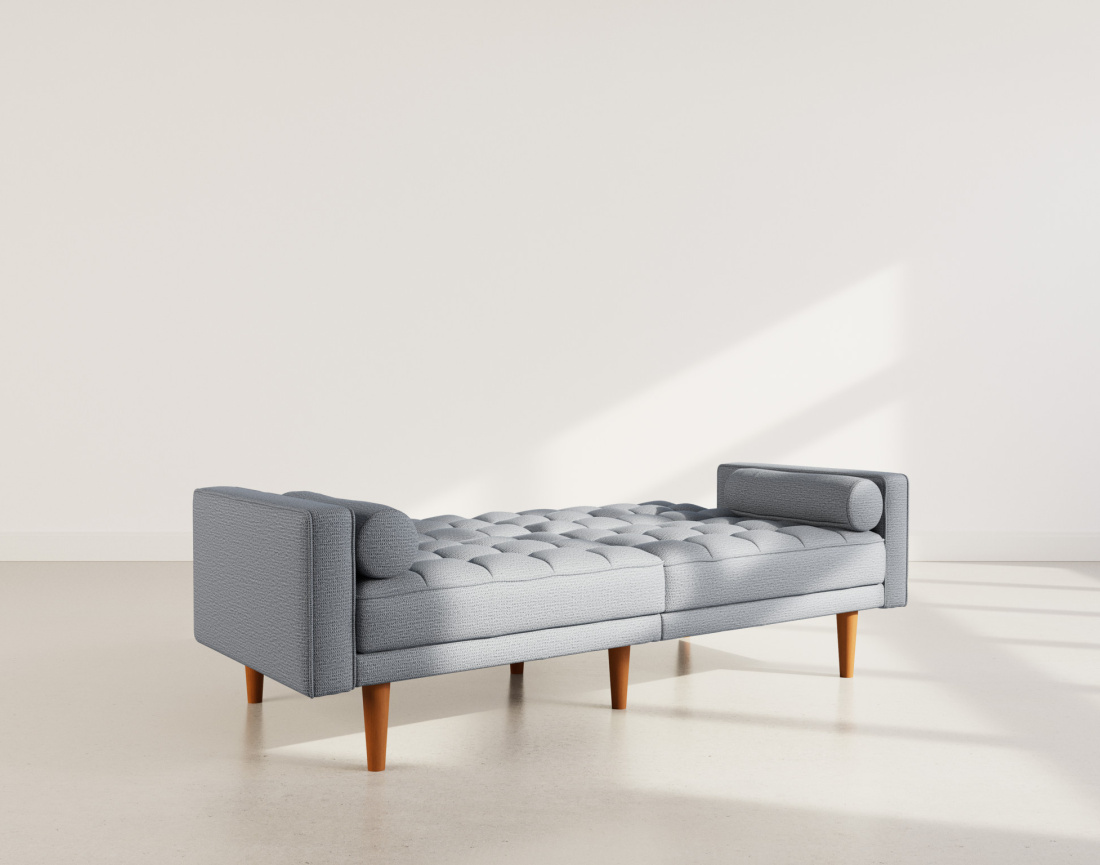 Banquette 2 places convertible clic-clac en tissu texturé Suzanne