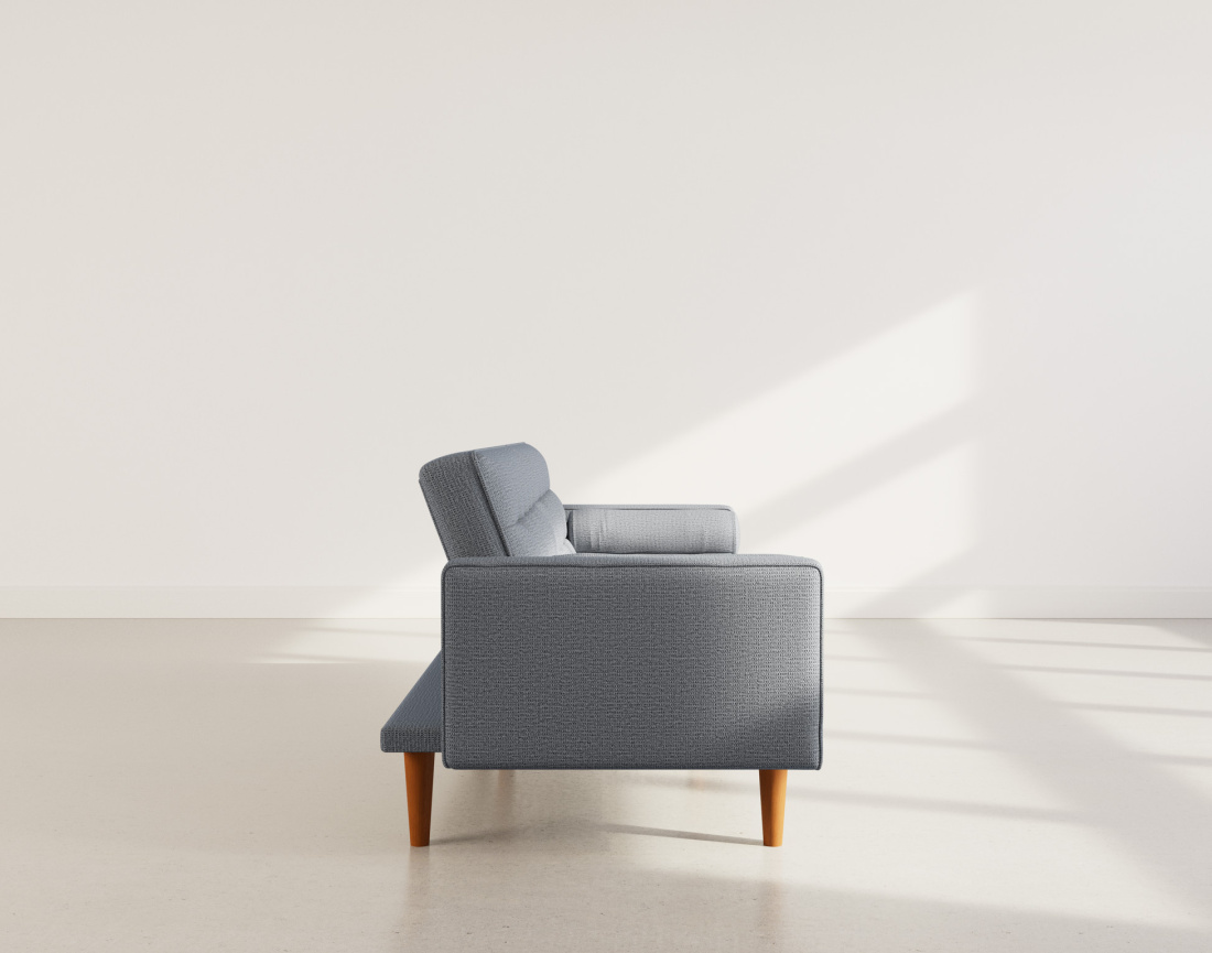 Banquette 2 places convertible clic-clac en tissu texturé Suzanne