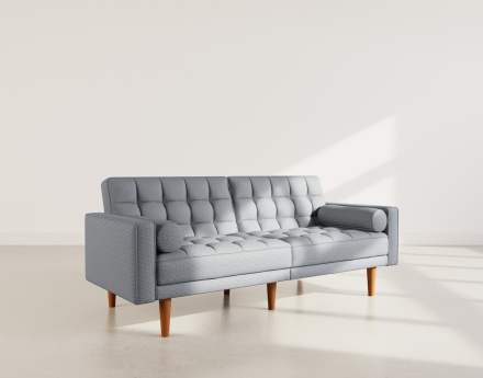 Banquette 2 places convertible clic-clac en tissu texturé Suzanne