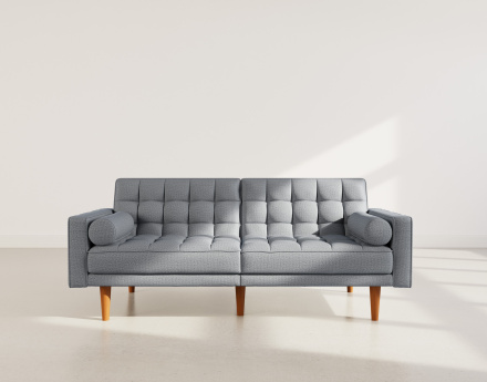 Banquette 2 places convertible clic-clac en tissu texturé Suzanne