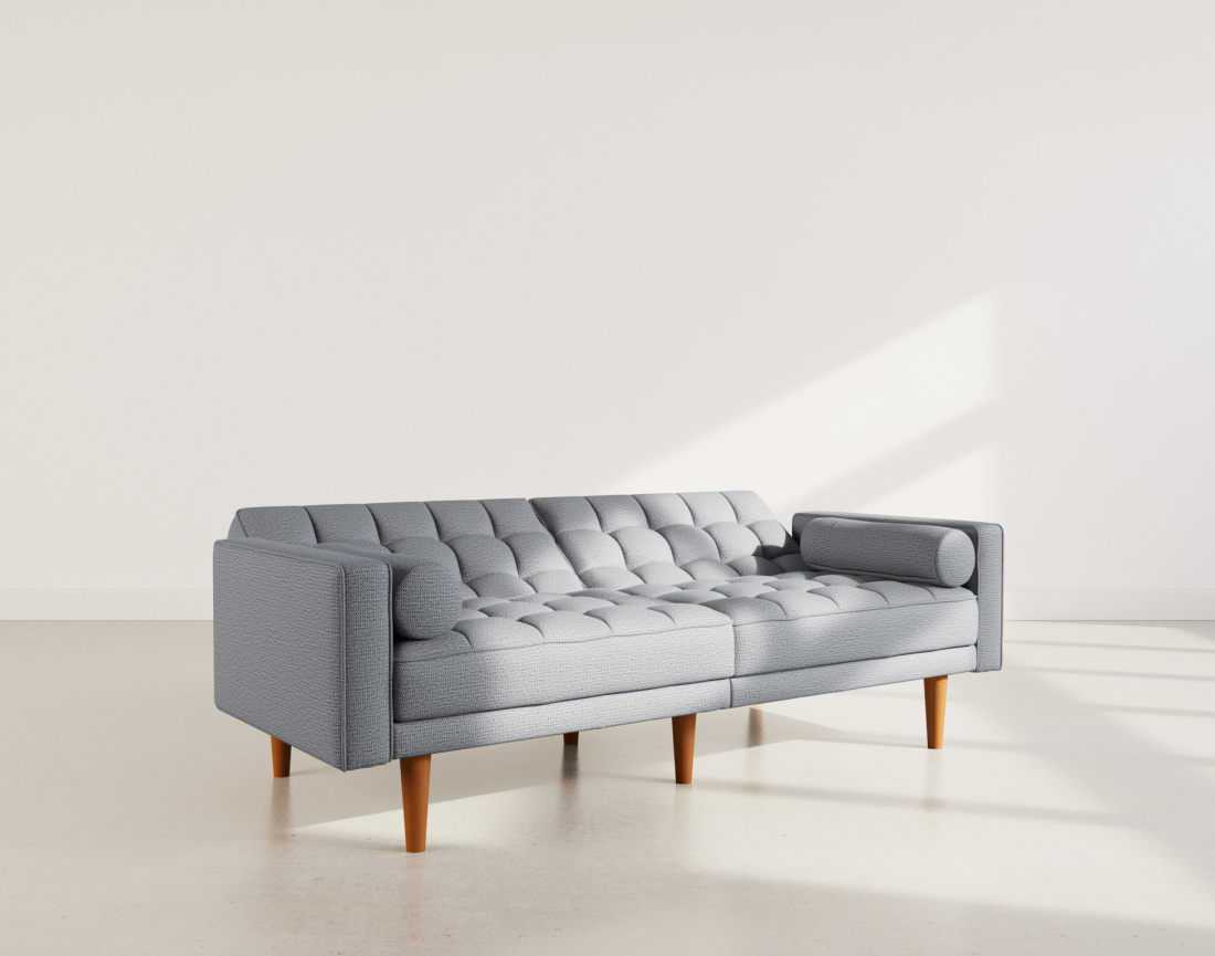 Banquette 2 places convertible clic-clac en tissu texturé Suzanne