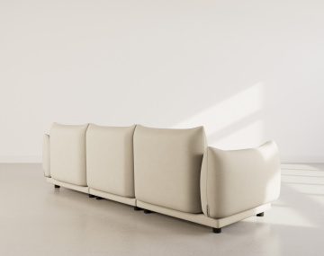 Canapé modulable d'angle réversible 4 places en velours texturé Jeanne