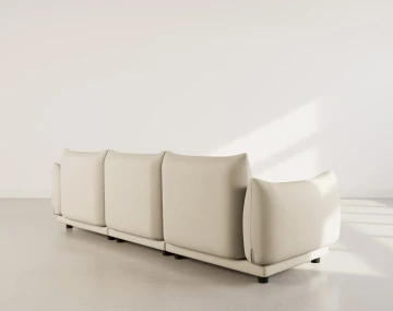 Canapé modulable d'angle réversible 4 places en velours texturé Jeanne