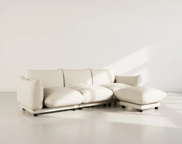 Canapé modulable d'angle réversible 4 places en velours texturé Jeanne