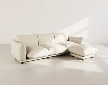 Canapé modulable d'angle réversible 4 places en velours texturé Jeanne