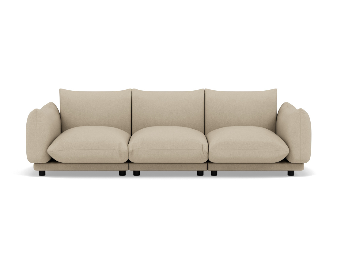 Canapé modulable 3 places en velours texturé Jeanne