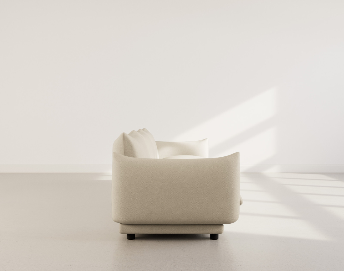 Canapé modulable 3 places en velours texturé Jeanne