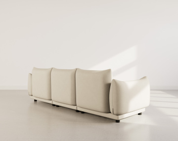 Canapé modulable 3 places en velours texturé Jeanne