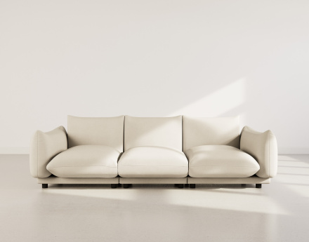 Canapé modulable 3 places en velours texturé Jeanne