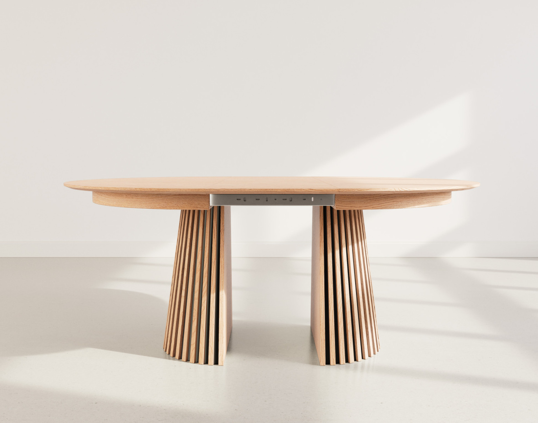 Table à manger ronde extensible 6 à 10 personnes Freya