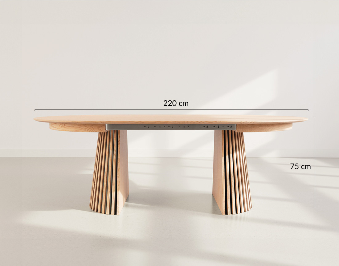 Table à manger ronde extensible 6 à 10 personnes Freya