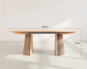 Table à manger ronde extensible 6 à 10 personnes Freya