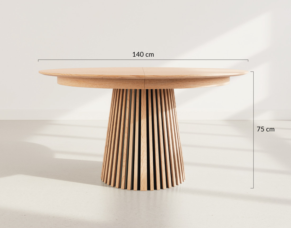 Table à manger ronde extensible 6 à 10 personnes Freya