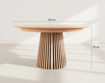 Table à manger ronde extensible 6 à 10 personnes Freya