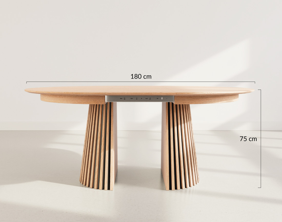 Table à manger ronde extensible 6 à 10 personnes Freya