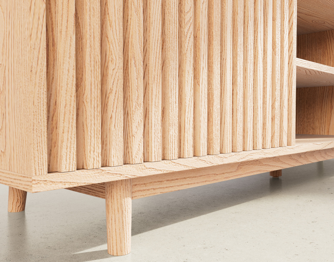 Meuble tv 180 cm 2 portes et 2 niches Freya