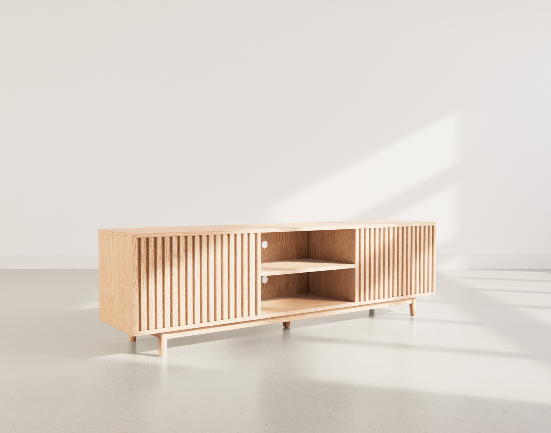 Meuble tv 180 cm 2 portes et 2 niches Freya