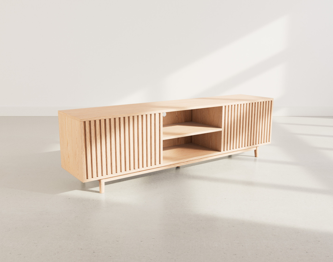 Meuble tv 180 cm 2 portes et 2 niches Freya