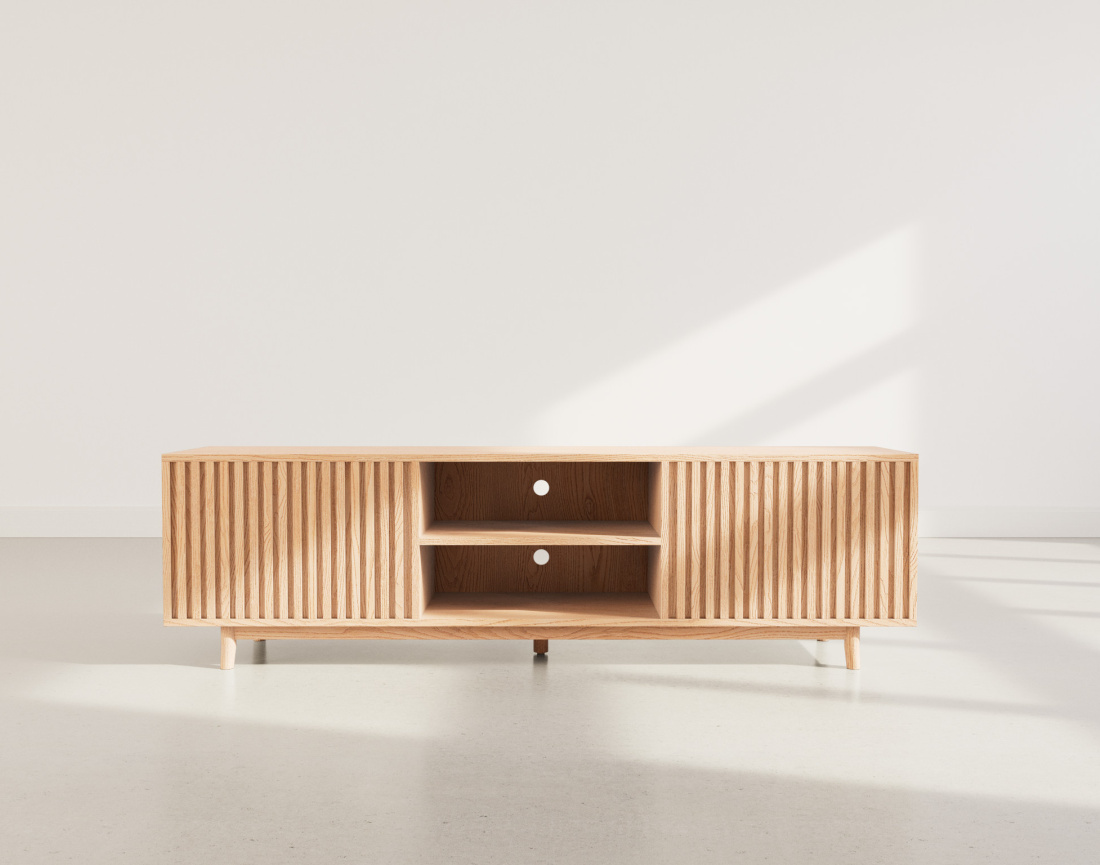 Meuble tv 180 cm 2 portes et 2 niches Freya