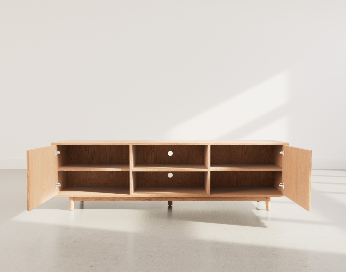 Meuble tv 180 cm 2 portes et 2 niches Freya