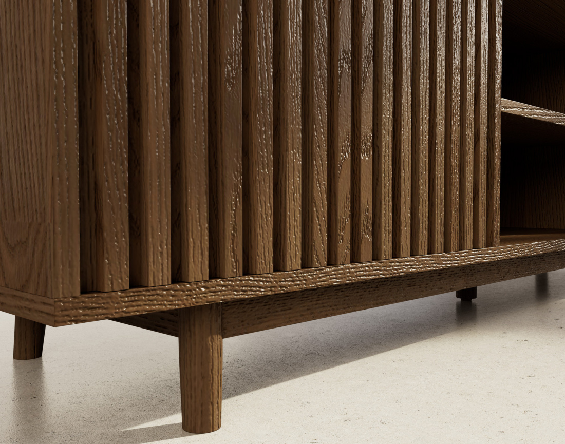 Meuble tv 180 cm 2 portes et 2 niches Freya