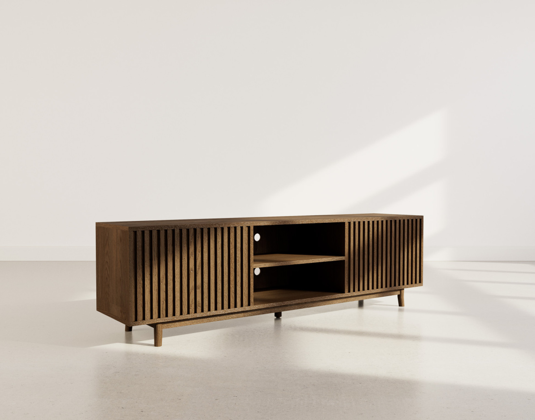 Meuble tv 180 cm 2 portes et 2 niches Freya