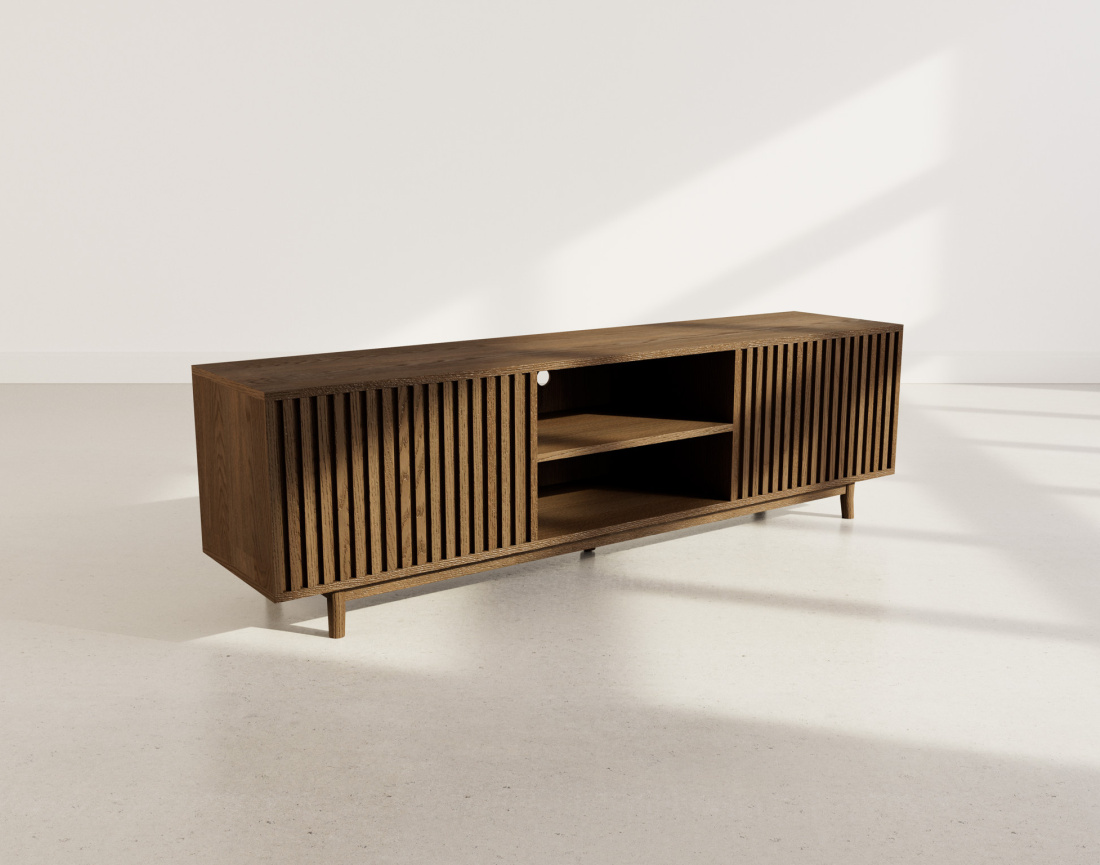 Meuble tv 180 cm 2 portes et 2 niches Freya