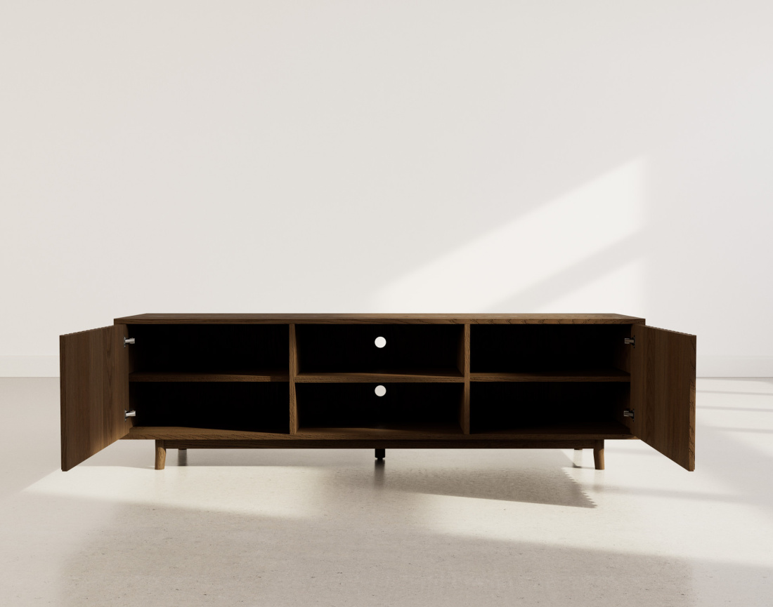 Meuble tv 180 cm 2 portes et 2 niches Freya